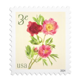 Peonies Stamps, Sheet of 20